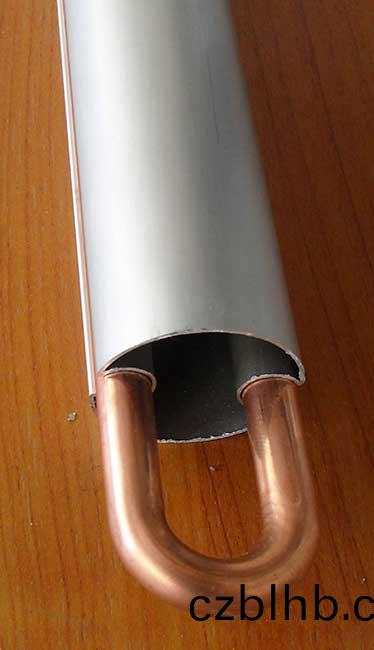 內U型筦及導(dao)熱金屬鋁闆實體示意圖